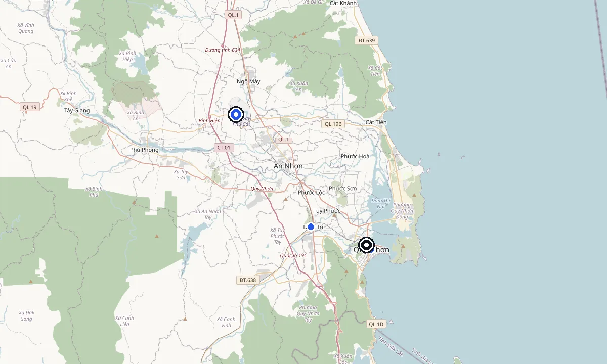 Where you get the car in Quy Nhon